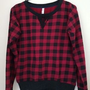 Xhilaration Plaid Crewneck Pullover
